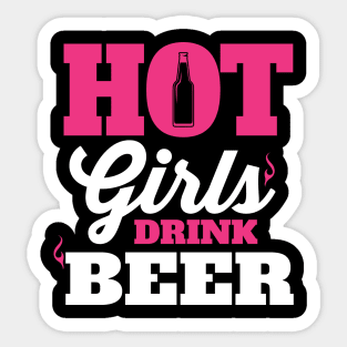 Hot girls drink beer Sticker